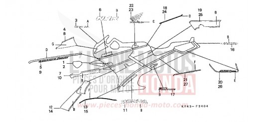 RAYURE/MARQUE (5) NSR125RL de 1990
